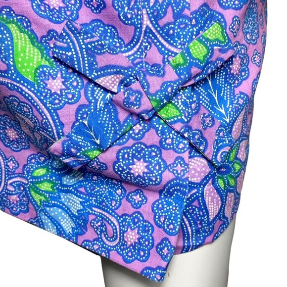 TIBI HYLAND Faux Wrap Batik Mini Skirt With Bow - Picture 5 of 7